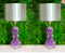 Set Natural Crystal Amethyst Table Lamps